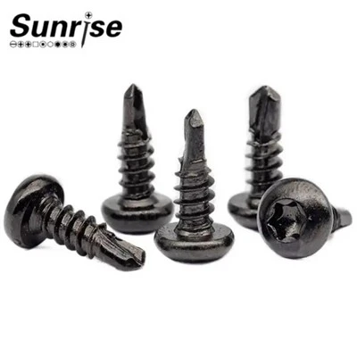 پیچ سقفی مشکی تک 6 لوب تورکس درایو تابه سر گرد خود پیچ